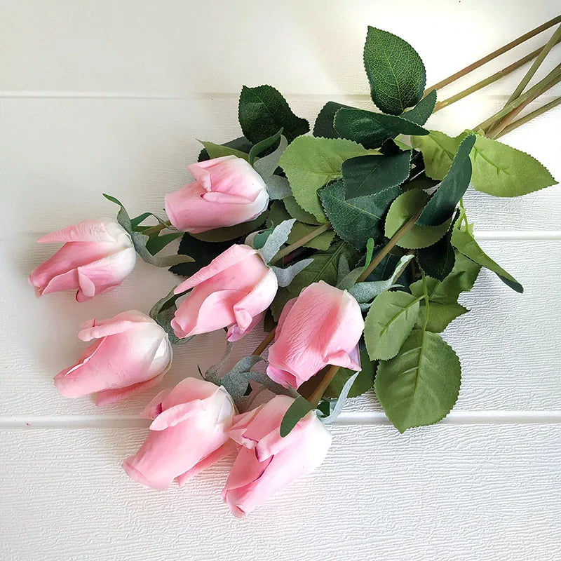 Free Shipping 11Pcs/Lot Rose Artificial Flowers Real Touch Rose Flowers Home Decorations for Wedding Party or Birthday Bouquet