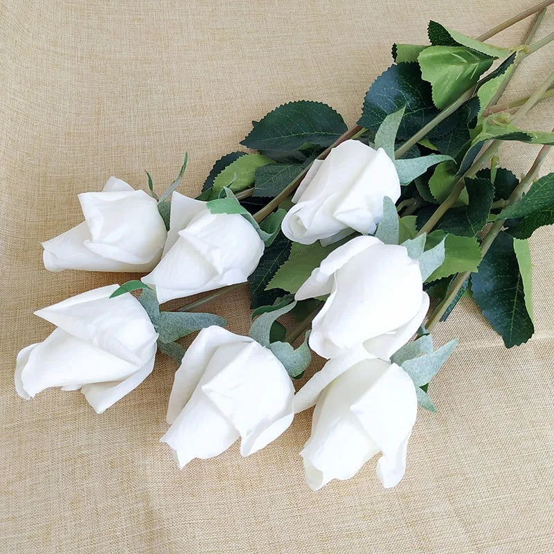 Free Shipping 11Pcs/Lot Rose Artificial Flowers Real Touch Rose Flowers Home Decorations for Wedding Party or Birthday Bouquet