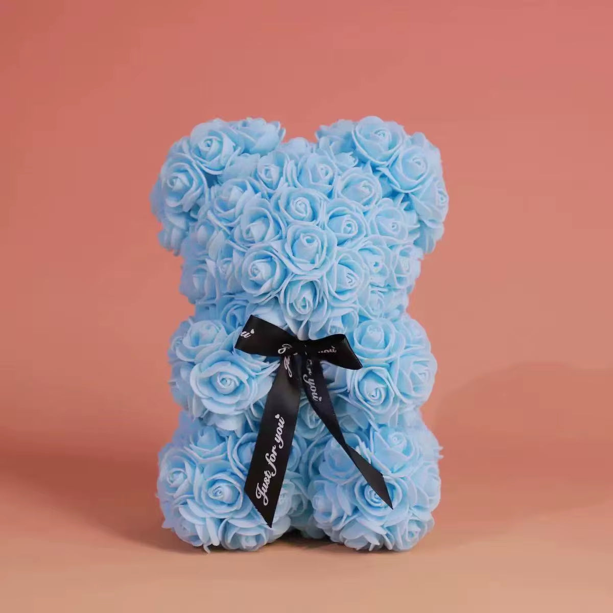 25Cm Artificial Teddy Rose Flower Bear with Box Romantic Valentines Day Gift Girlfriend Women Anniversary Wedding Party Supplies