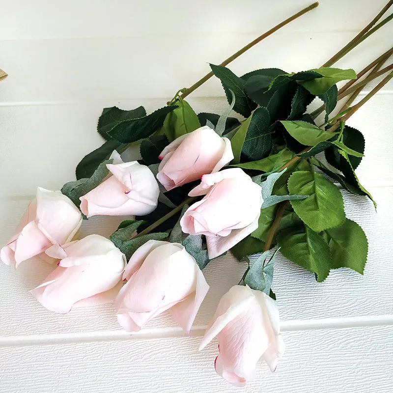 Free Shipping 11Pcs/Lot Rose Artificial Flowers Real Touch Rose Flowers Home Decorations for Wedding Party or Birthday Bouquet